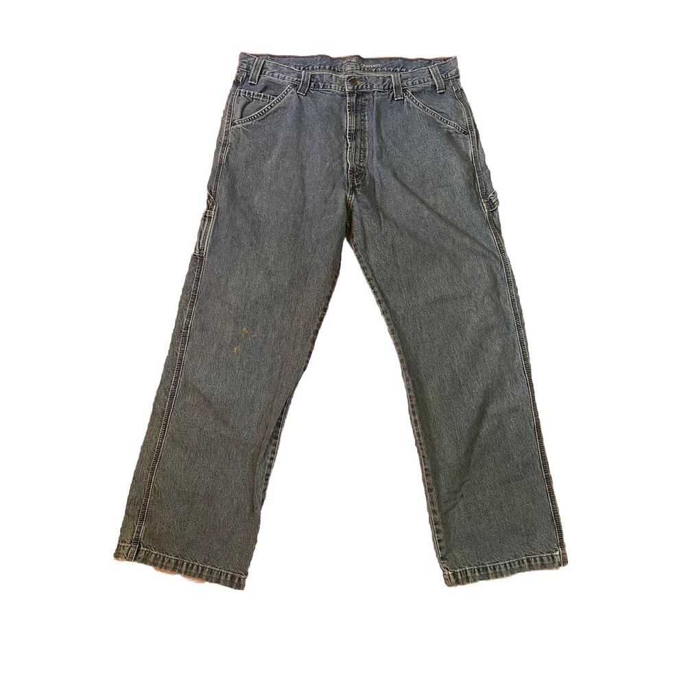 Levi Strauss Signature Carpenter Jeans Mens 40x32 Blue Denim Cotton Grunge Baggy